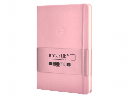 Cuaderno con gomilla Antartik notes tapa dura A5 hojas lisas rosa pastel TW89, imagen 5 mini