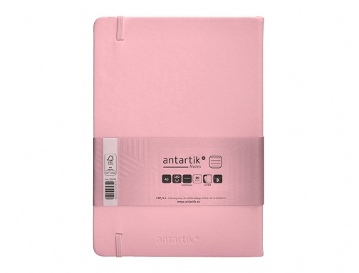 Cuaderno con gomilla Antartik notes tapa dura A5 hojas rayas rosa pastel TW91, imagen 4 mini