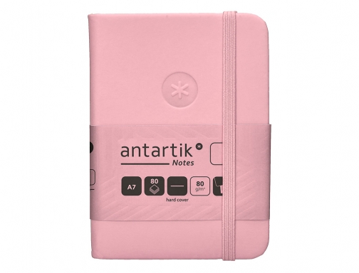 Cuaderno con gomilla Antartik notes tapa dura A7 hojas lisas rosa pastel TW96, imagen 3 mini