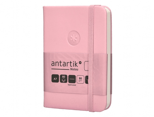 Cuaderno con gomilla Antartik notes tapa dura A7 hojas lisas rosa pastel TW96, imagen 5 mini