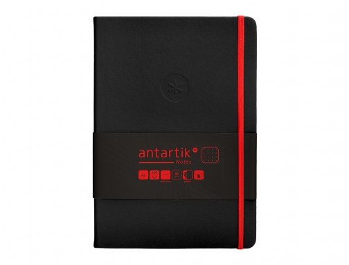 Cuaderno con gomilla Antartik notes tapa dura A5 hojas puntos negro y TX03, imagen 3 mini