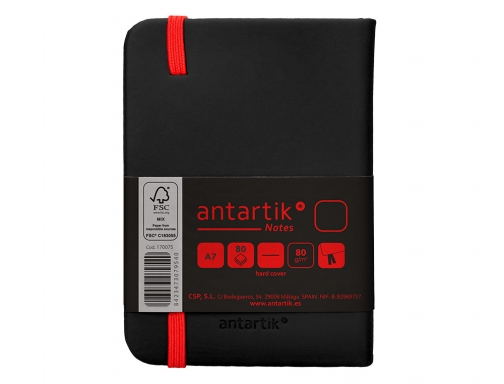 Cuaderno con gomilla Antartik notes tapa dura A7 hojas lisas negro y TX09, imagen 4 mini