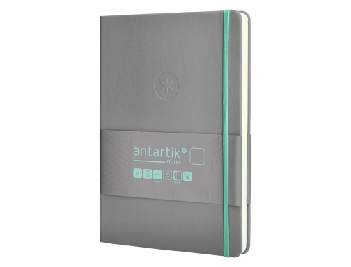 Cuaderno con gomilla Antartik notes tapa dura A5 hojas lisas gris y TX14, imagen 5 mini