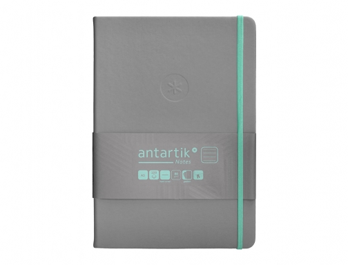 Cuaderno con gomilla Antartik notes tapa dura A5 hojas rayas gris y TX16, imagen 3 mini