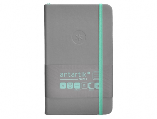 Cuaderno con gomilla Antartik notes tapa dura A6 hojas rayas gris y TX19, imagen 3 mini