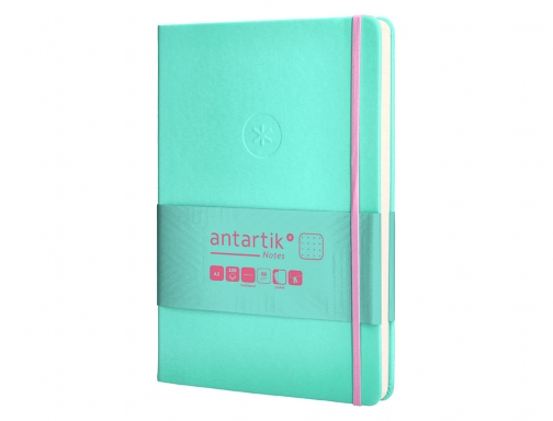 Cuaderno con gomilla Antartik notes tapa dura A5 hojas puntos rosa y TX27, imagen 5 mini