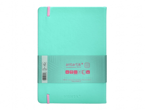 Cuaderno con gomilla Antartik notes tapa dura A5 hojas cuadricula rosa y TX29, imagen 4 mini