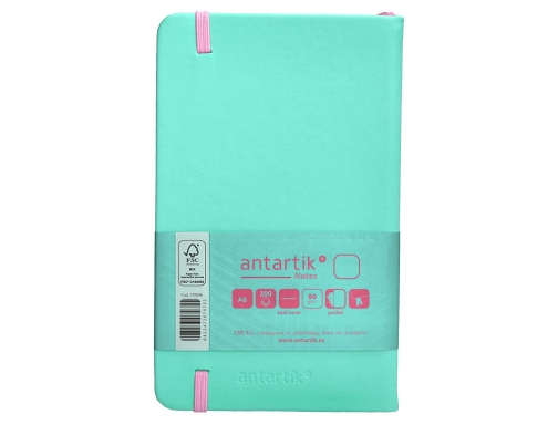 Cuaderno con gomilla Antartik notes tapa dura A6 hojas lisas rosa y TX30, imagen 4 mini