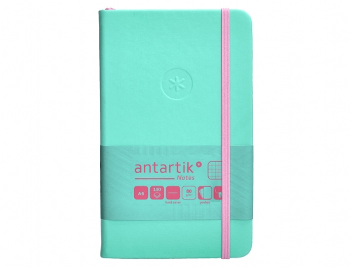 Cuaderno con gomilla Antartik notes tapa dura A6 hojas cuadricula rosa y TX32, imagen 3 mini