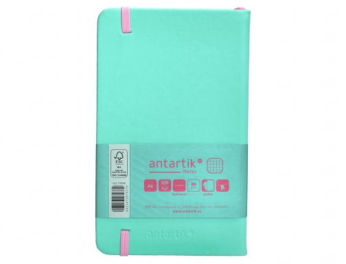 Cuaderno con gomilla Antartik notes tapa dura A6 hojas cuadricula rosa y TX32, imagen 4 mini