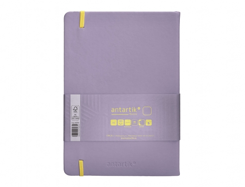 Cuaderno con gomilla Antartik notes tapa dura A5 hojas lisas morado y TX38, imagen 4 mini