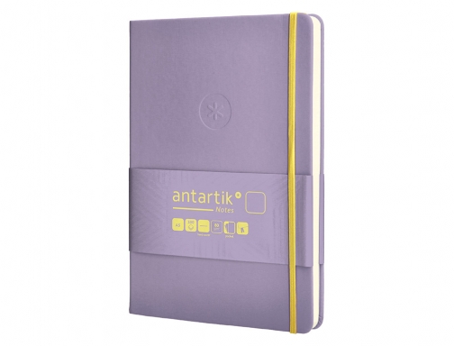 Cuaderno con gomilla Antartik notes tapa dura A5 hojas lisas morado y TX38, imagen 5 mini