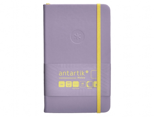 Cuaderno con gomilla Antartik notes tapa dura A6 hojas lisas morado y TX42, imagen 3 mini