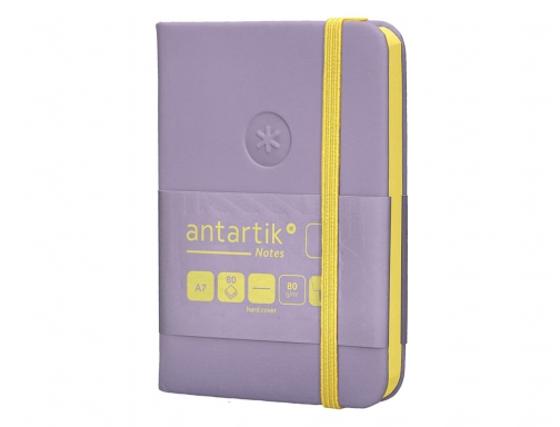 Cuaderno con gomilla Antartik notes tapa dura A7 hojas lisas morado y TX45, imagen 5 mini