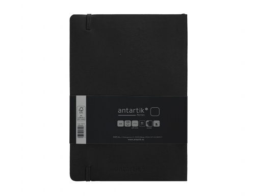 Cuaderno con gomilla Antartik notes tapa blanda A5 hojas lisas negro 80 TX46, imagen 4 mini