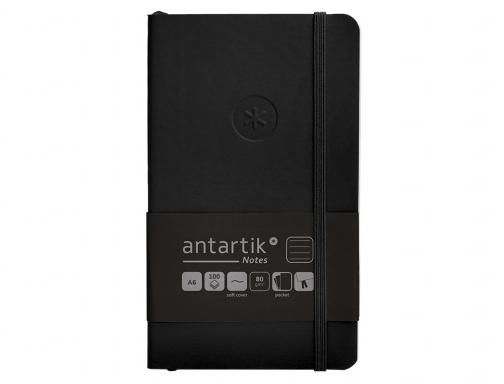 Cuaderno con gomilla Antartik notes tapa blanda A6 rayas negro 100 hojas TX51, imagen 3 mini