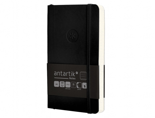 Cuaderno con gomilla Antartik notes tapa blanda A6 rayas negro 100 hojas TX51, imagen 5 mini