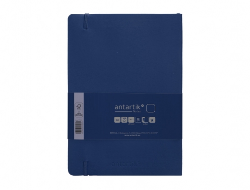 Cuaderno con gomilla Antartik notes tapa blanda A5 hojas lisas azul marino TX53, imagen 4 mini