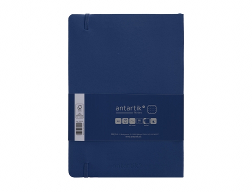 Cuaderno con gomilla Antartik notes tapa blanda A5 hojas puntos azul marino TX54, imagen 4 mini