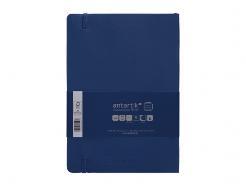 Cuaderno con gomilla Antartik notes tapa blanda A5 hojas rayas azul marino TX55, imagen 4 mini