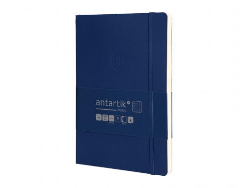 Cuaderno con gomilla Antartik notes tapa blanda A5 hojas cuadricula azul marino TX56, imagen 5 mini