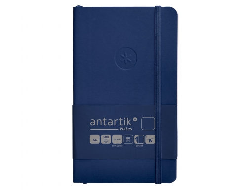 Cuaderno con gomilla Antartik notes tapa blanda A6 hojas lisas azul marino TX57, imagen 3 mini