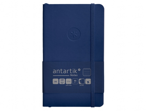 Cuaderno con gomilla Antartik notes tapa blanda A6 rayas azul marino 100 TX58, imagen 3 mini