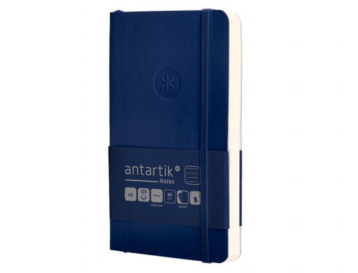 Cuaderno con gomilla Antartik notes tapa blanda A6 rayas azul marino 100 TX58, imagen 5 mini