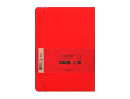 Cuaderno con gomilla Antartik notes tapa blanda A5 hojas lisas rojo 80 TX60, imagen 4 mini