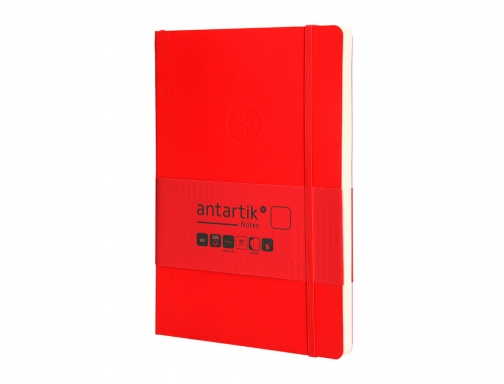 Cuaderno con gomilla Antartik notes tapa blanda A5 hojas lisas rojo 80 TX60, imagen 5 mini