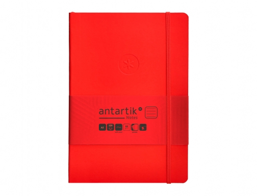 Cuaderno con gomilla Antartik notes tapa blanda A5 hojas rayas rojo 80 TX62, imagen 3 mini