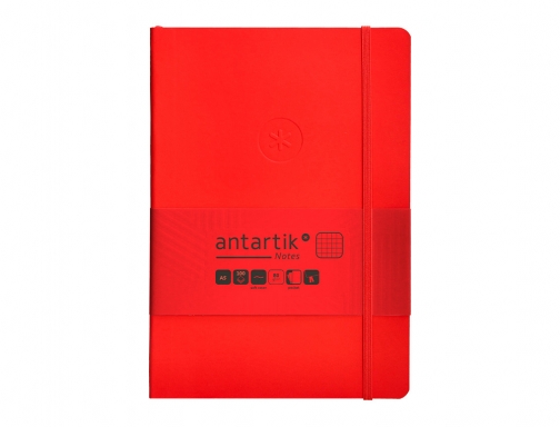 Cuaderno con gomilla Antartik notes tapa blanda A5 hojas cuadricula rojo 80 TX63, imagen 3 mini