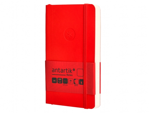 Cuaderno con gomilla Antartik notes tapa blanda A6 hojas lisas rojo 100 TX64, imagen 5 mini