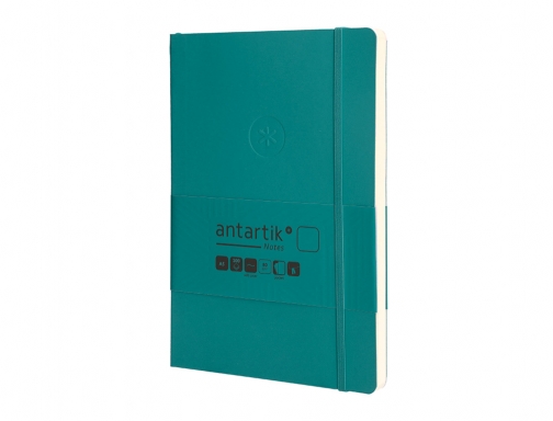 Cuaderno con gomilla Antartik notes tapa blanda A5 hojas lisas verde aguamarina TX67, imagen 5 mini