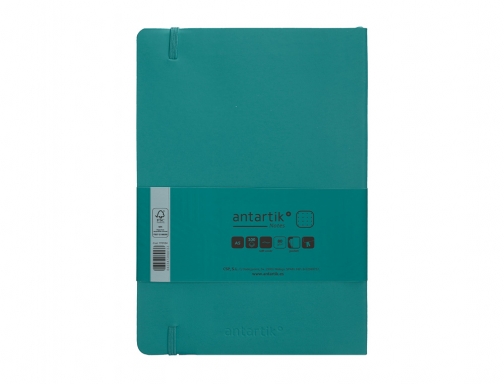 Cuaderno con gomilla Antartik notes tapa blanda A5 hojas puntos verde aguamarina TX68, imagen 4 mini