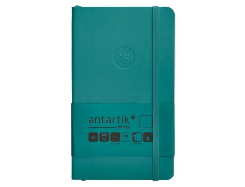 Cuaderno con gomilla Antartik notes tapa blanda A6 hojas lisas verde aguamarina TX71, imagen 3 mini