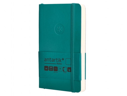 Cuaderno con gomilla Antartik notes tapa blanda A6 hojas lisas verde aguamarina TX71, imagen 5 mini