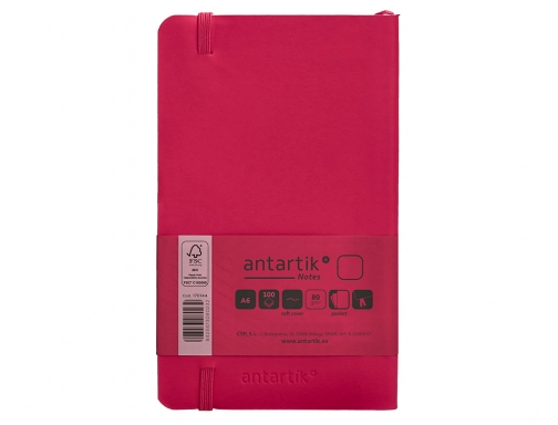 Cuaderno con gomilla Antartik notes tapa blanda A6 hojas lisas burdeos 100 TX78, imagen 4 mini