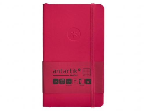 Cuaderno con gomilla Antartik notes tapa blanda A6 cuadricula burdeos 100 hojas TX80, imagen 3 mini