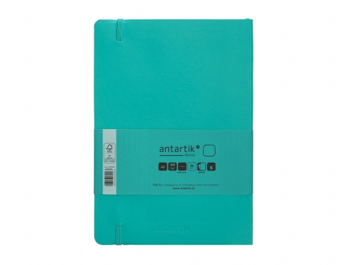 Cuaderno con gomilla Antartik notes tapa blanda A5 hojas lisas turquesa 80 TX81, imagen 4 mini