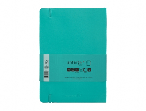 Cuaderno con gomilla Antartik notes tapa blanda A5 hojas puntos turquesa 80 TX82, imagen 4 mini