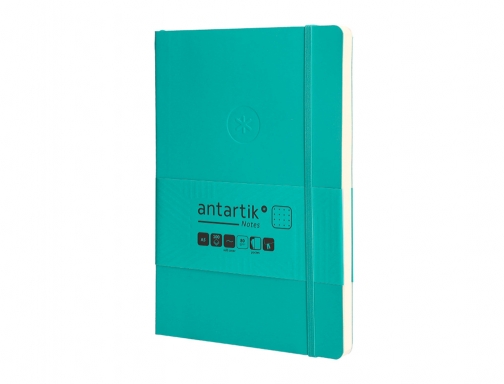 Cuaderno con gomilla Antartik notes tapa blanda A5 hojas puntos turquesa 80 TX82, imagen 5 mini