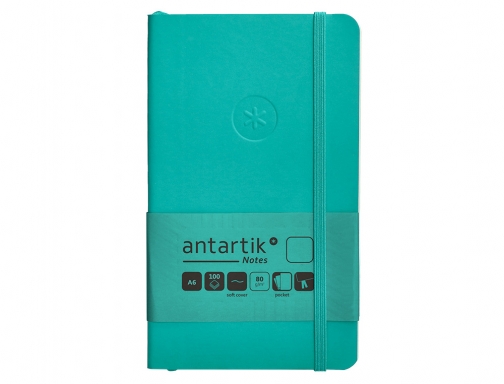 Cuaderno con gomilla Antartik notes tapa blanda A6 hojas lisas turquesa 100 TX85, imagen 3 mini