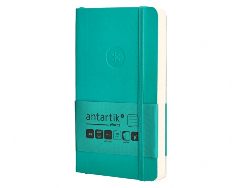 Cuaderno con gomilla Antartik notes tapa blanda A6 rayas turquesa 100 hojas TX86, imagen 5 mini