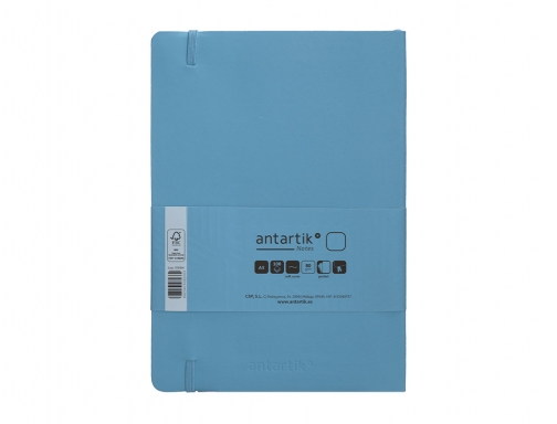 Cuaderno con gomilla Antartik notes tapa blanda A5 hojas lisas azul claro TX88, imagen 4 mini