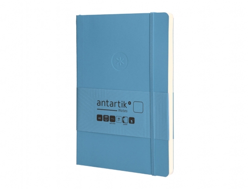 Cuaderno con gomilla Antartik notes tapa blanda A5 hojas lisas azul claro TX88, imagen 5 mini