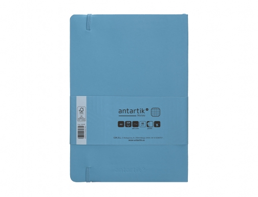 Cuaderno con gomilla Antartik notes tapa blanda A5 hojas cuadricula azul claro TX91, imagen 4 mini