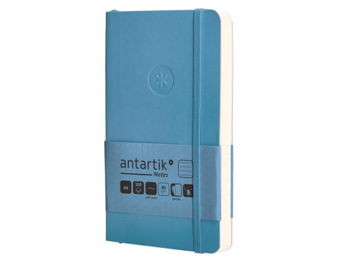 Cuaderno con gomilla Antartik notes tapa blanda A6 rayas azul claro 100 TX93, imagen 5 mini