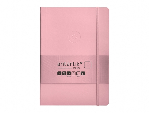 Cuaderno con gomilla Antartik notes tapa blanda A5 hojas lisas rosa pastel TX95, imagen 3 mini