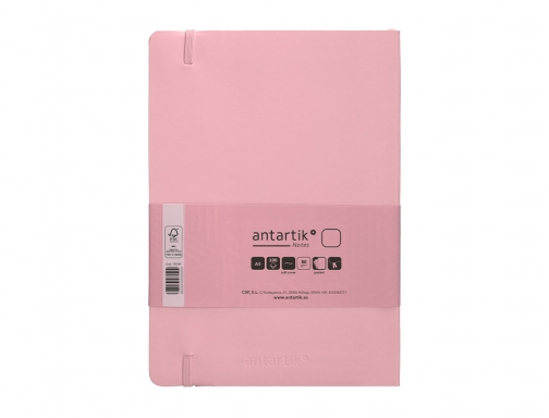 Cuaderno con gomilla Antartik notes tapa blanda A5 hojas lisas rosa pastel TX95, imagen 4 mini